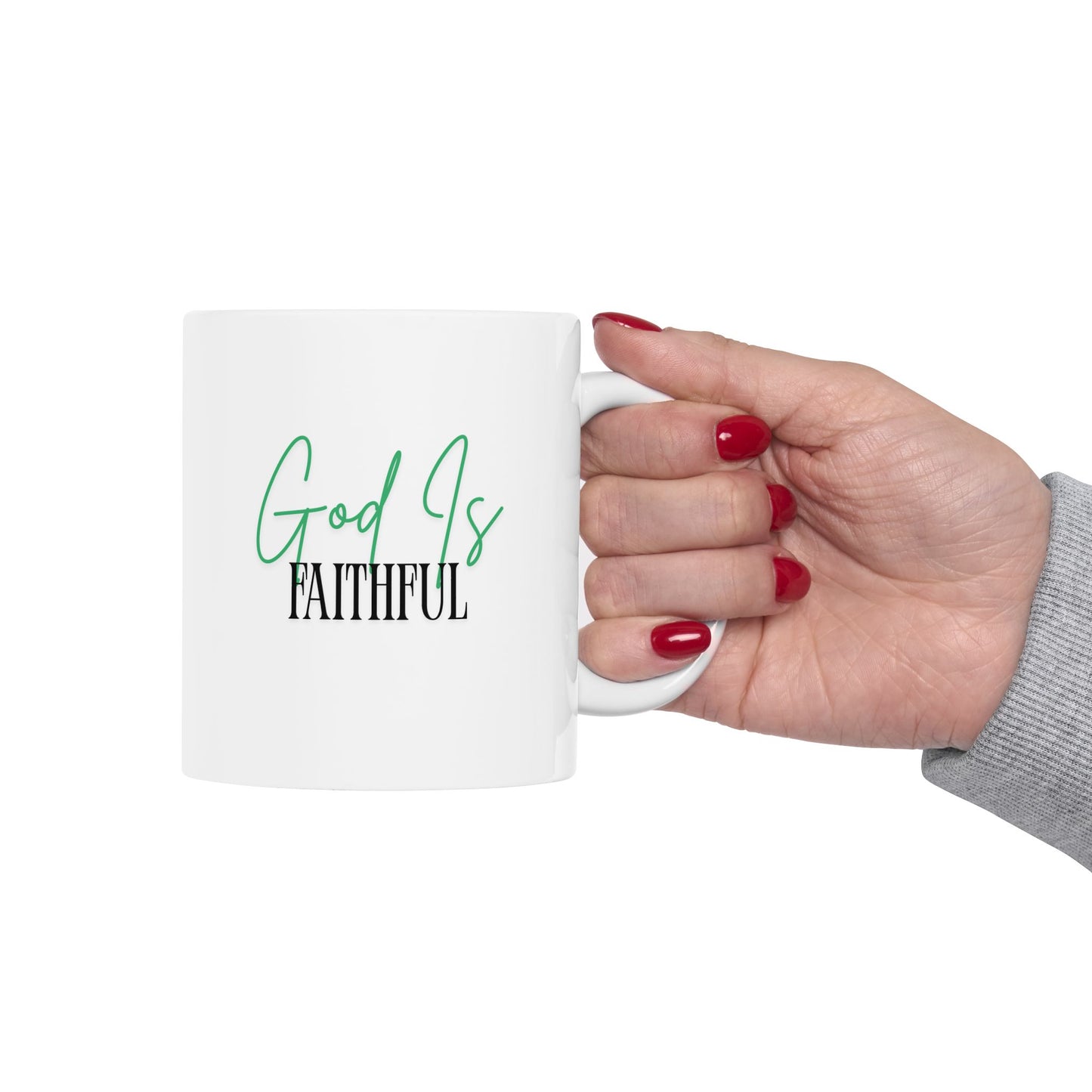 Christian Mug - God Is Faithful Inspirational Ceramic