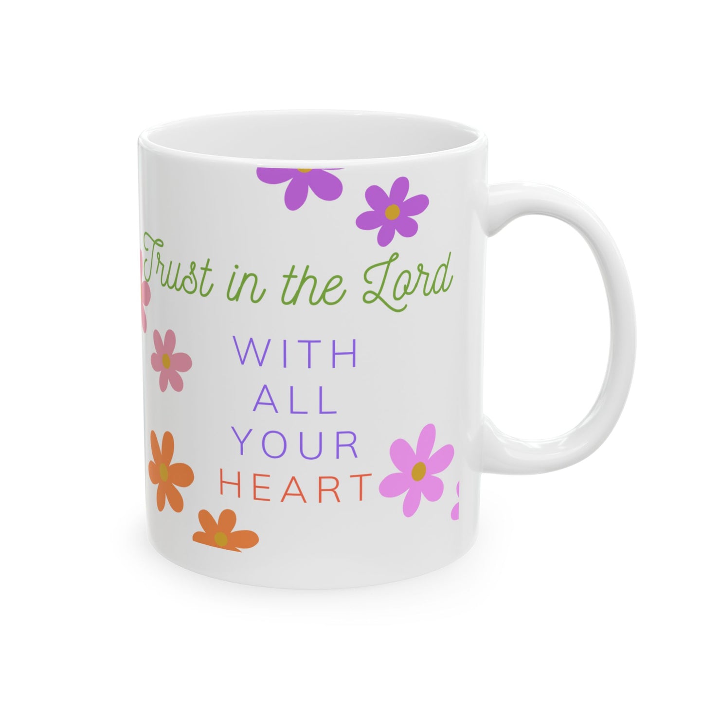 Floral Inspirational Ceramic Mug, Motivational Coffee Cup, Flower Design Gift for Friends, Cute Tea Mug, Positive Daily Reminder