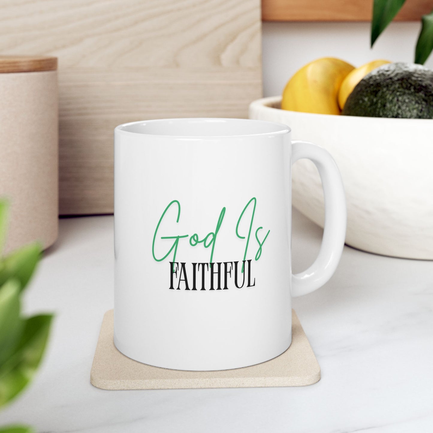 Christian Mug - God Is Faithful Inspirational Ceramic